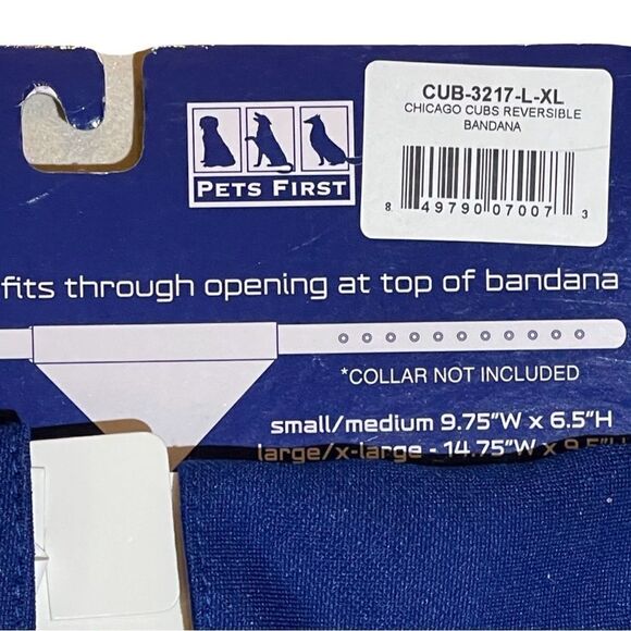 Pets First MLB Dog Collar Bandana MLB Chicago Cubs Size L/XL NWT - Picture 6 of 7